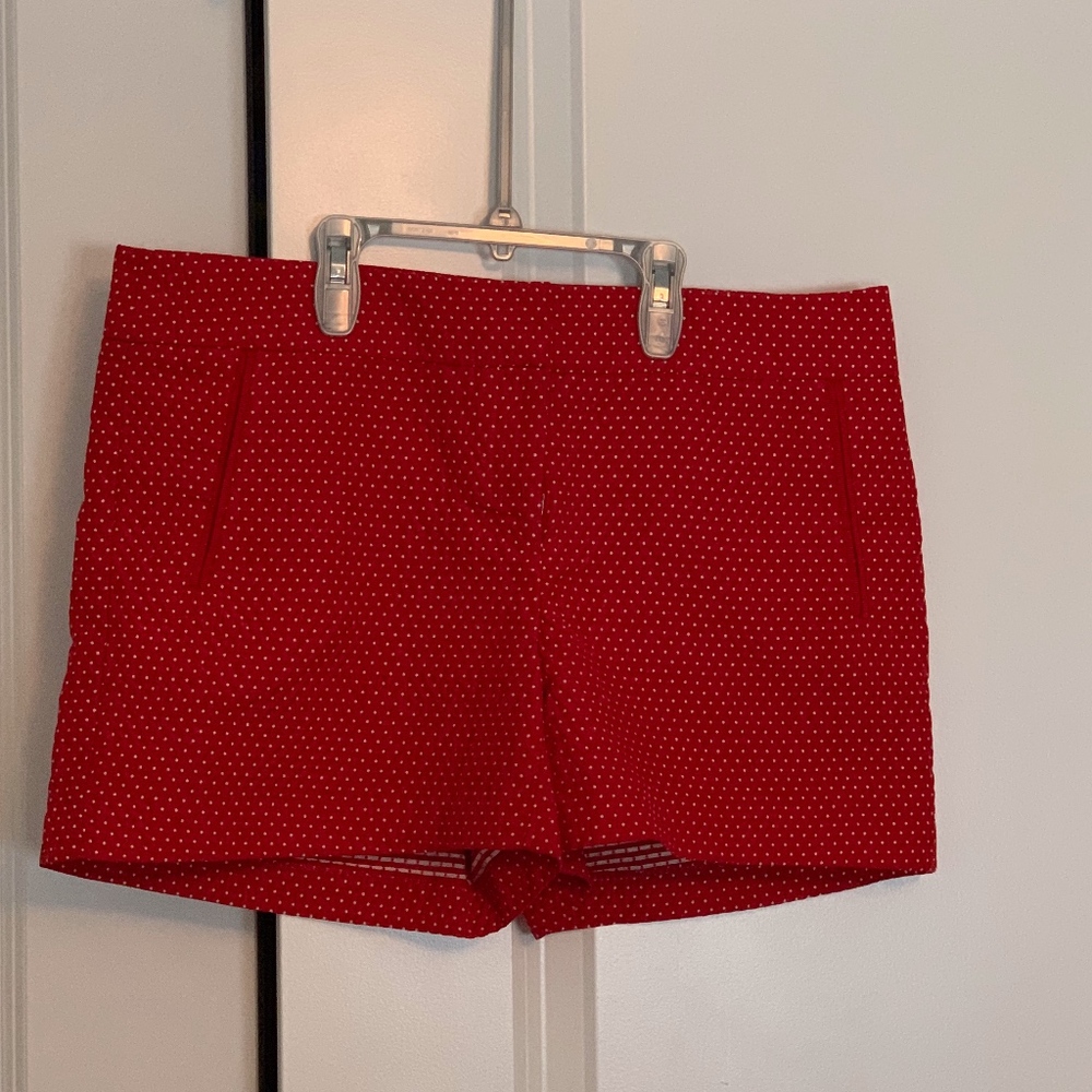 Red with white polka dot shorts